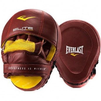 Лапы EVERLAST PRO ELITE LEATHER MANTIS красные