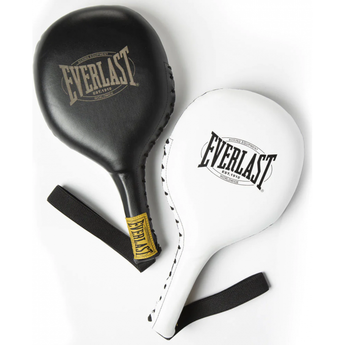 Лапы-ракетки EVERLAST 1910 LEATHER STRIKING PADDLES черные/белые P00003405