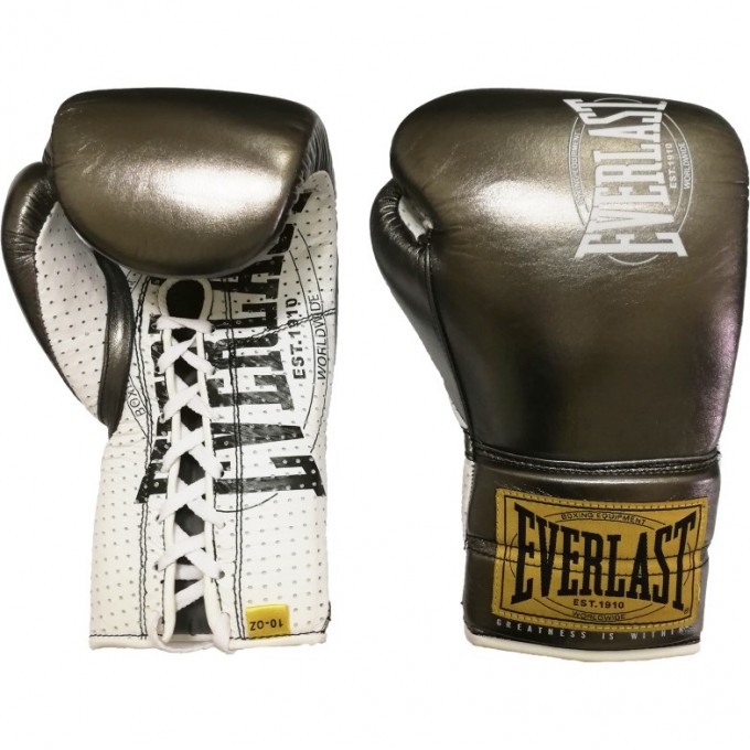 Перчатки боевые EVERLAST 1910 CLASSIC 10oz металлические P00001906