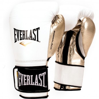 Перчатки тренировочные EVERLAST POWERLOCK 12oz бело/золотые