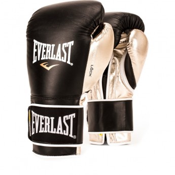 Перчатки тренировочные EVERLAST POWERLOCK 12oz черно/золотые