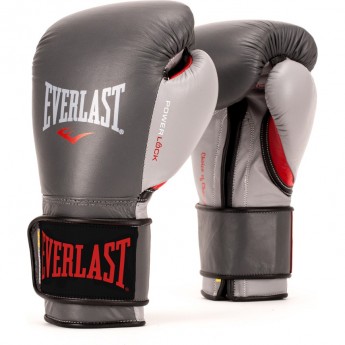 Перчатки тренировочные EVERLAST POWERLOCK 12oz серо/красные