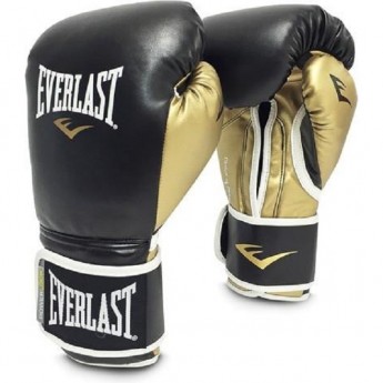 Перчатки тренировочные EVERLAST POWERLOCK PU 10oz черно/золотые