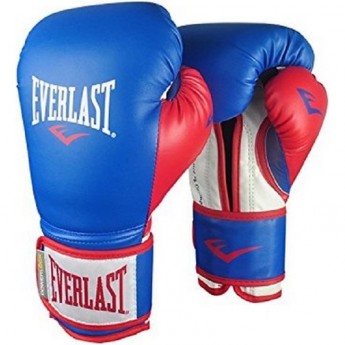 Перчатки тренировочные EVERLAST POWERLOCK PU 10oz красно/синие