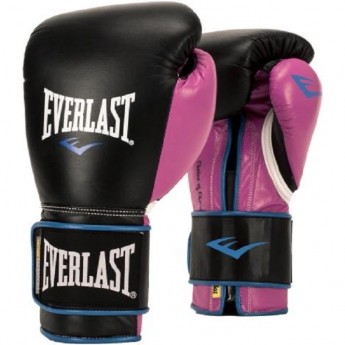 Перчатки тренировочные EVERLAST POWERLOCK PU 12oz черно/розовые