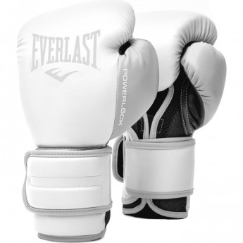 Перчатки тренировочные EVERLAST POWERLOCK PU 2 10oz белые