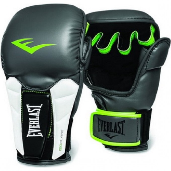 Перчатки тренировочные EVERLAST PRIME MMA LXL серо/зеленые 3200000