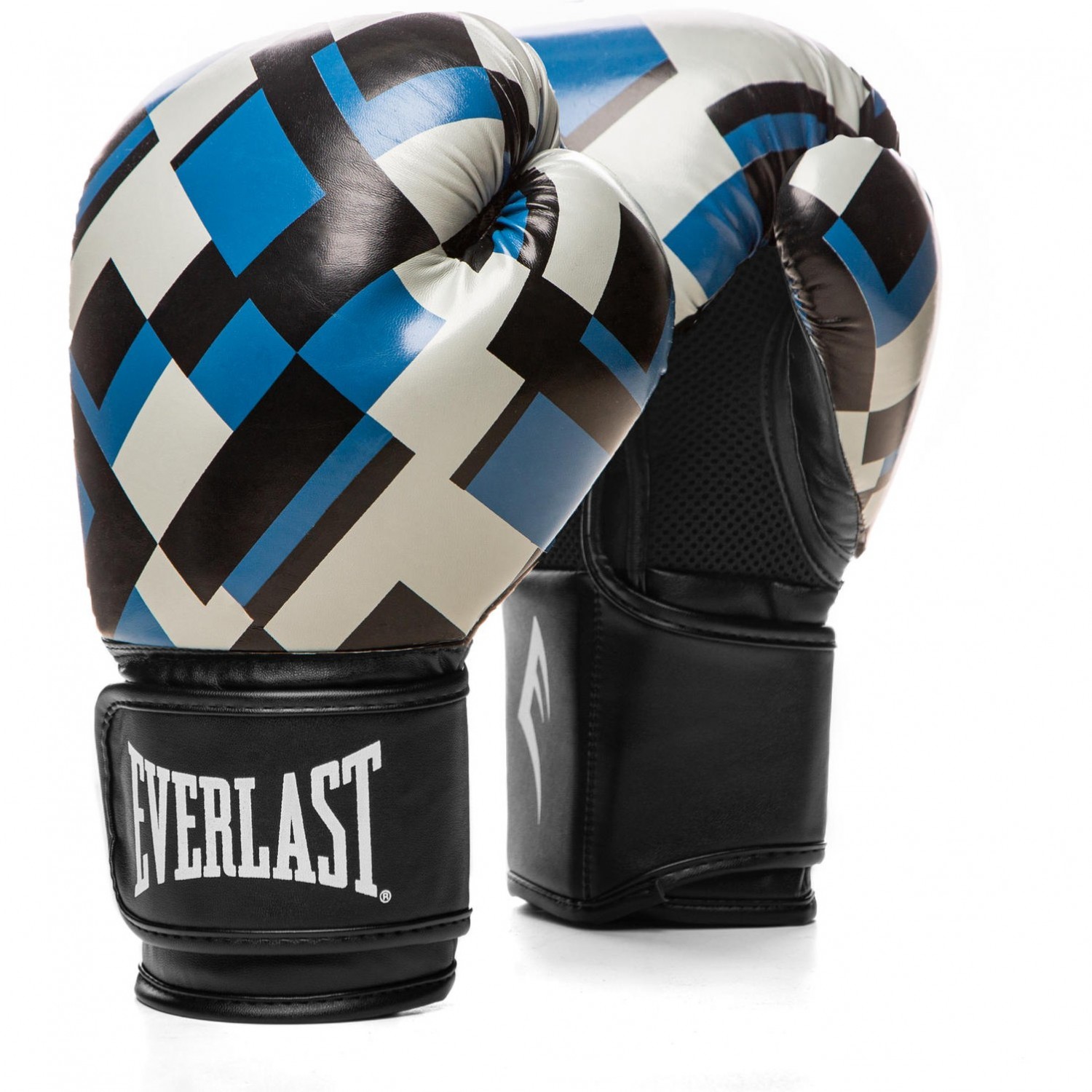 Перчатки тренировочные EVERLAST SPARK 12oz синие клетка P00002422 ...
