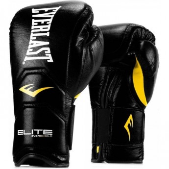 Перчатки тренировочные на липучке EVERLAST ELITE PRO 14oz черные