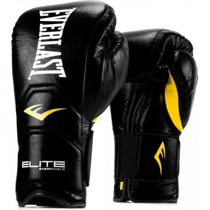 Перчатки тренировочные на липучке EVERLAST ELITE PRO 14oz черные P00000680 14 BK